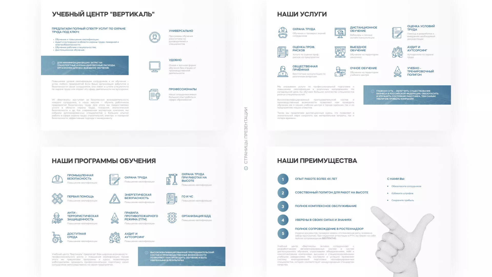 Разработка презентации для учебного центра «Вертикаль» в Темрюке