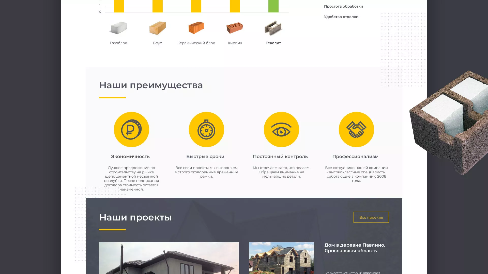 Создание сайта для строительной компании «ЭКОДОМ» в Темрюке
