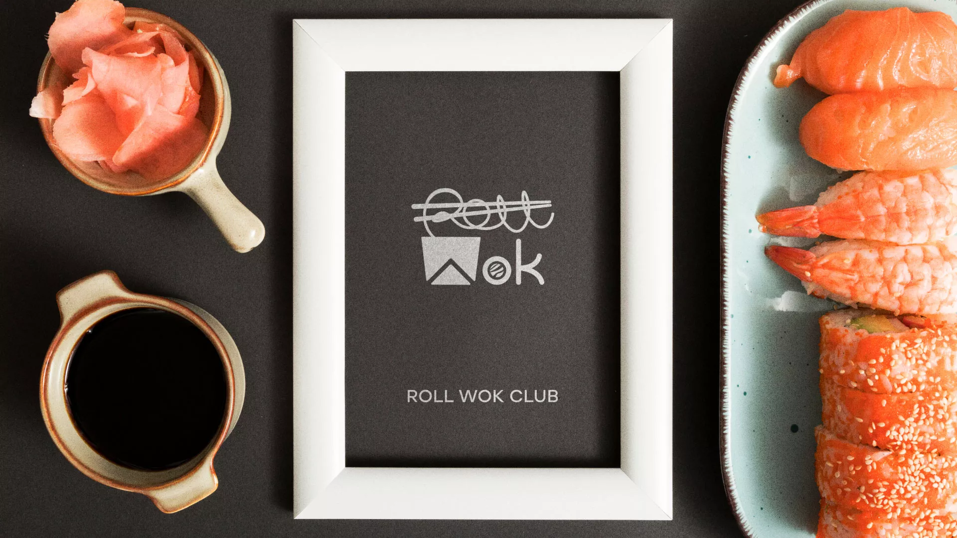 Разработка логотипа суши-бара «Roll Wok Club» в Темрюке