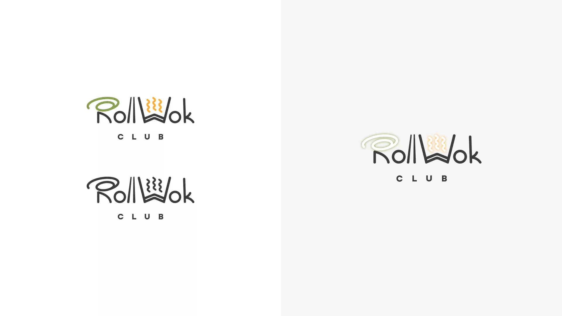 Разработка логотипа и фирменного стиля суши-бара «Roll Wok Club» в Темрюке