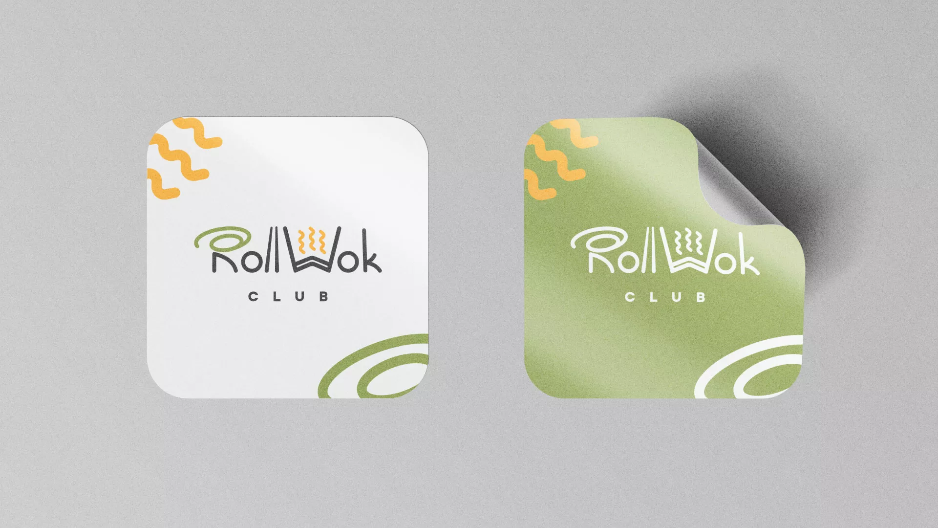 Разработка логотипа и фирменного стиля суши-бара «Roll Wok Club» в Темрюке